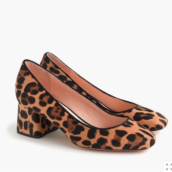 J.Crew Block-heel pumps in leopard calf hair-L357 - Picture 3 of 8